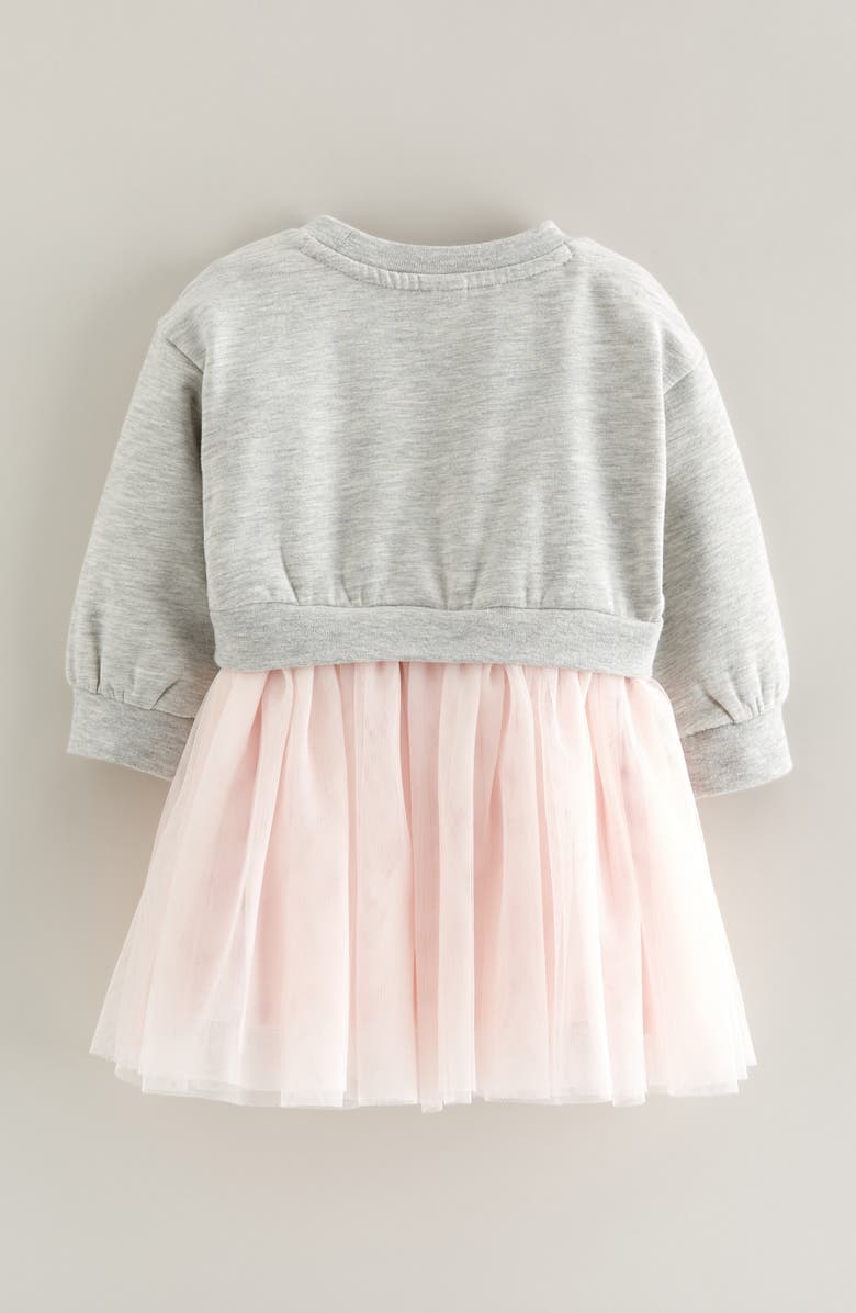 Tucker + Tate Tutu Sweatshirt Dress, Alternate, color, Grey Heather- Pink
