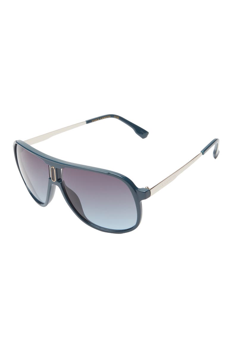 Carerra 132mm Gradient Shield Sunglasses, Alternate, color, BLUE SILVER