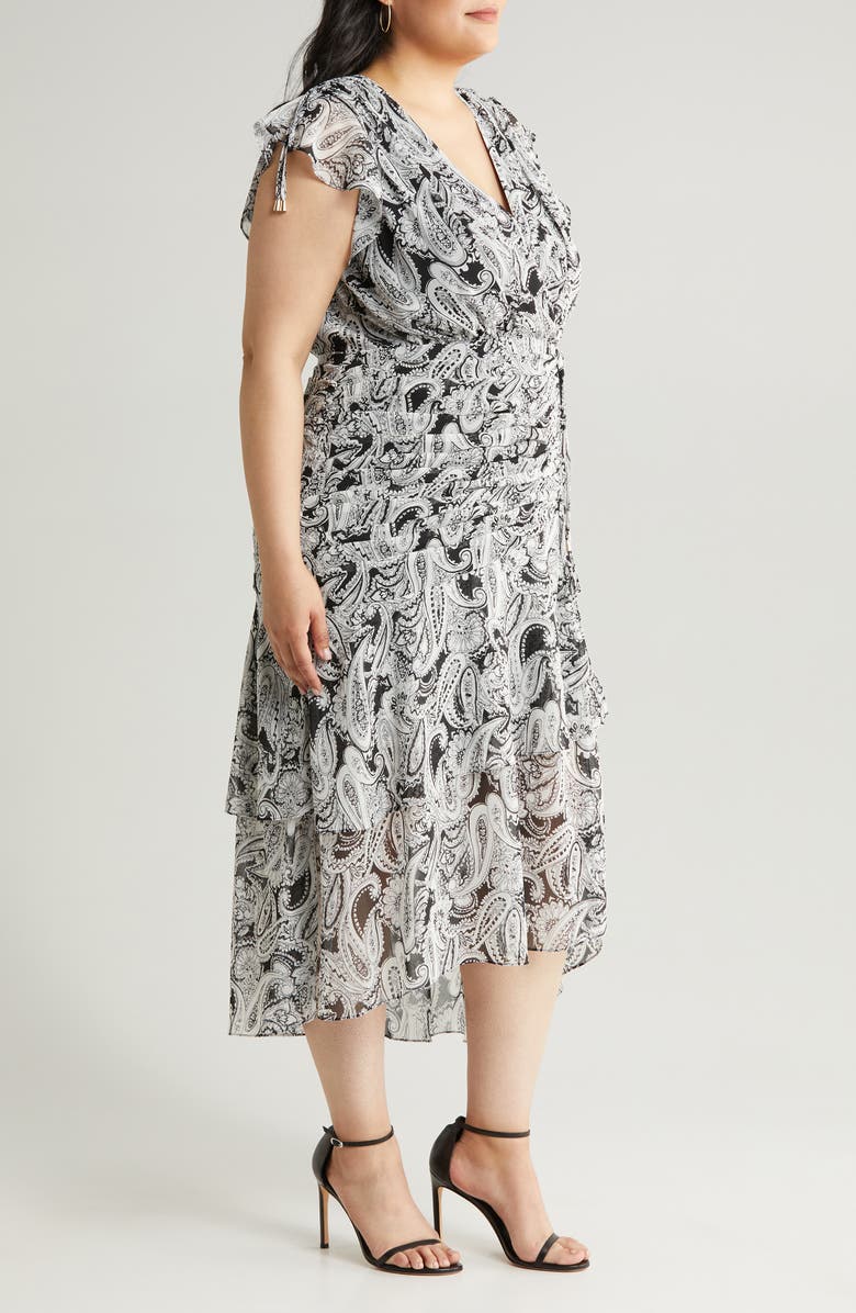 Tahari ASL Print Ruched Maxi Dress, Alternate, color,