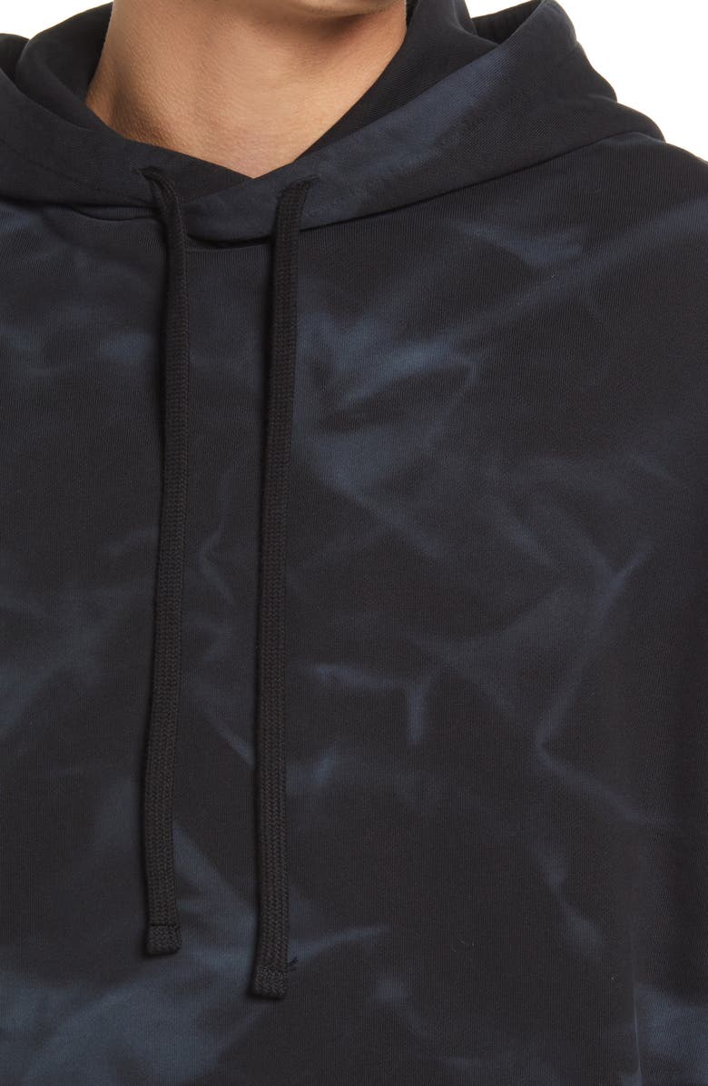 AllSaints Men's Auroras Tie Dye Cotton Hoodie, Alternate, color, Jet Black