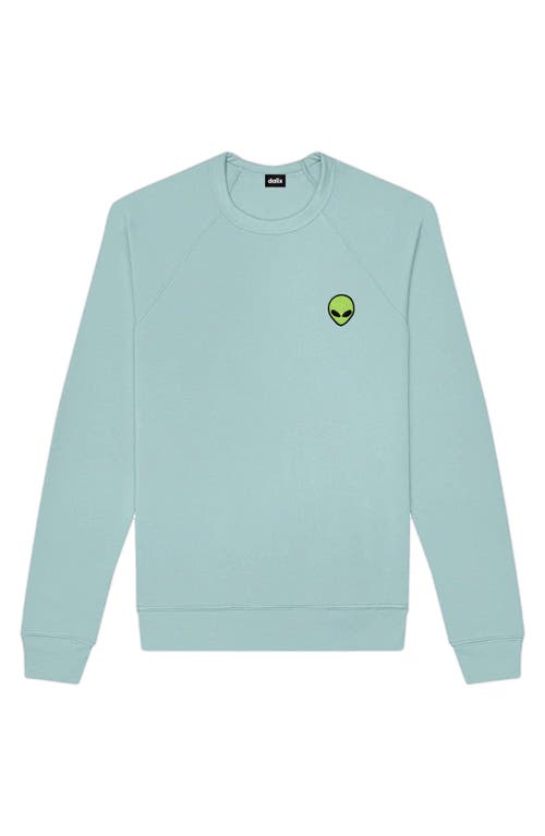 Dalix Alien Fleece Sweatshirt In Heather Blue Lagoon