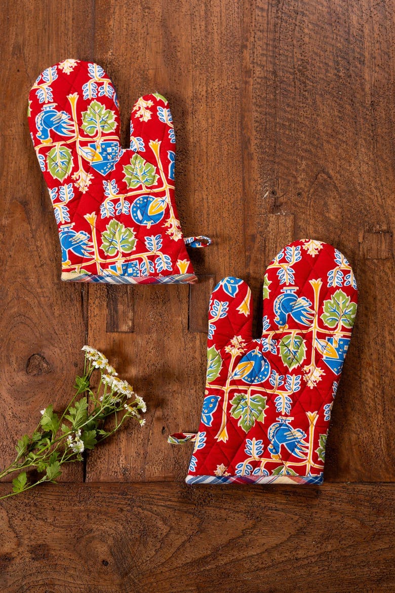 Farm Fresh Oven Mitts, Set of 2, Alternate, color, Navy
