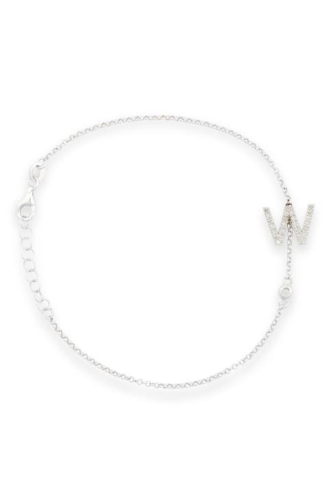 Diamond Initial Bezel Bracelet
