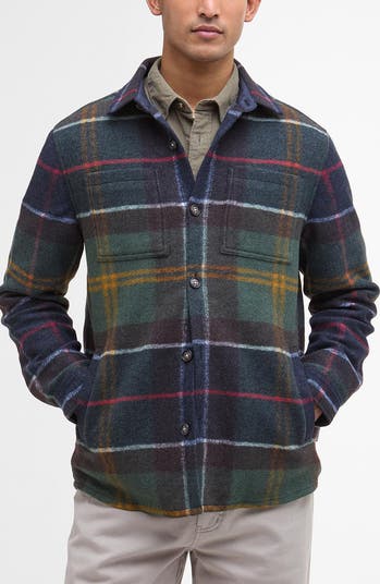 Chapter Tailored Fit Plaid Fleece Button-Up Shirt Jacket