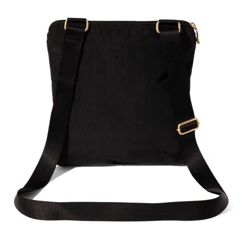 Baggallini Coastal Flip Lock Slim Crossbody In Black W/gold Hardware
