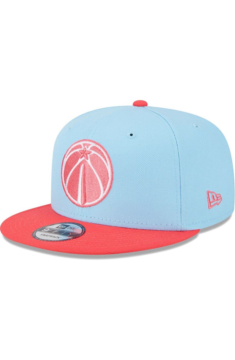 New Era Men's New Era Powder Blue/Red Washington Wizards 2-Tone Color Pack 9FIFTY Snapback Hat, Main, color,