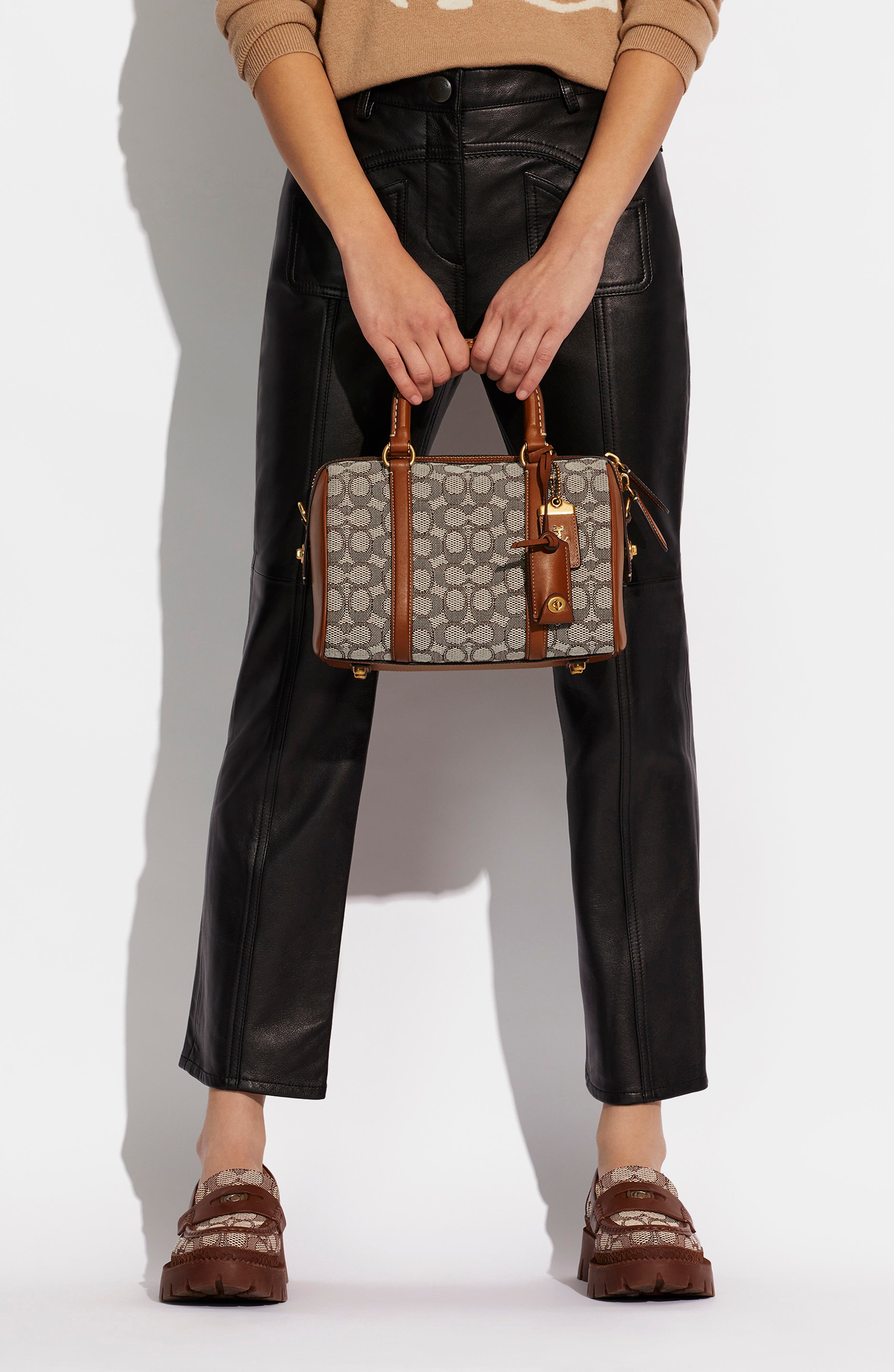 COACH Ruby Signature Jacquard Satchel, Alternate, color, 