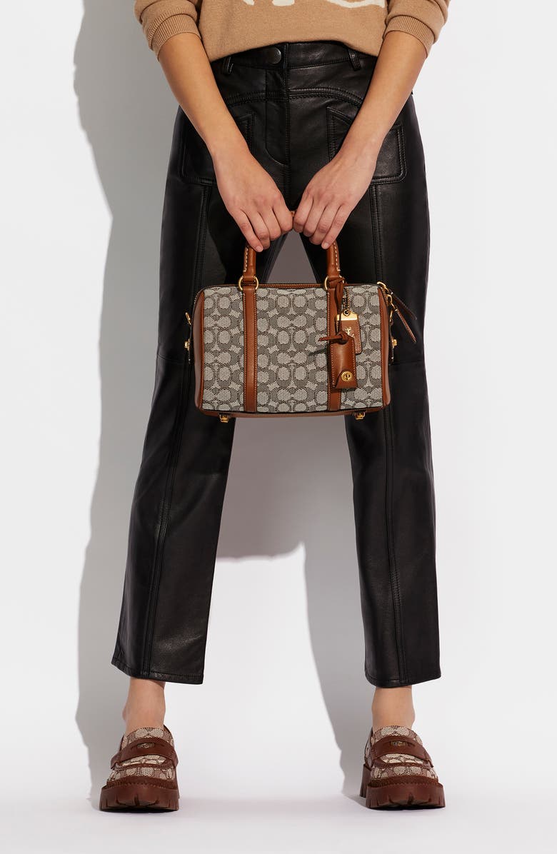 COACH Ruby Signature Jacquard Satchel, Alternate, color,