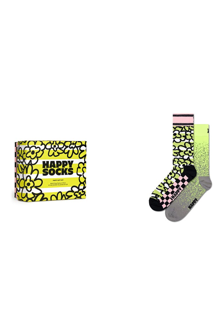 Party Assorted 2-Pack Crew Socks Gift Box, Alternate, color, YELLOW