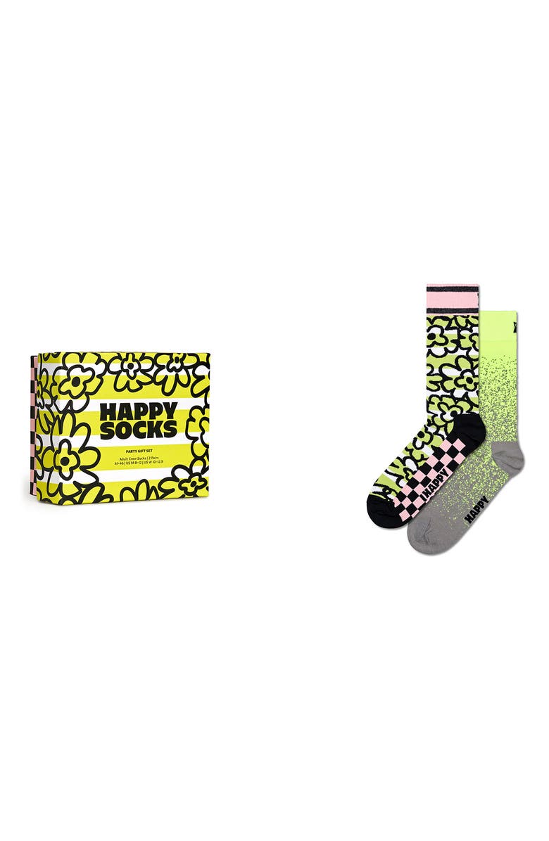 Happy Socks Party Assorted 2-Pack Crew Socks Gift Box, Alternate, color, 