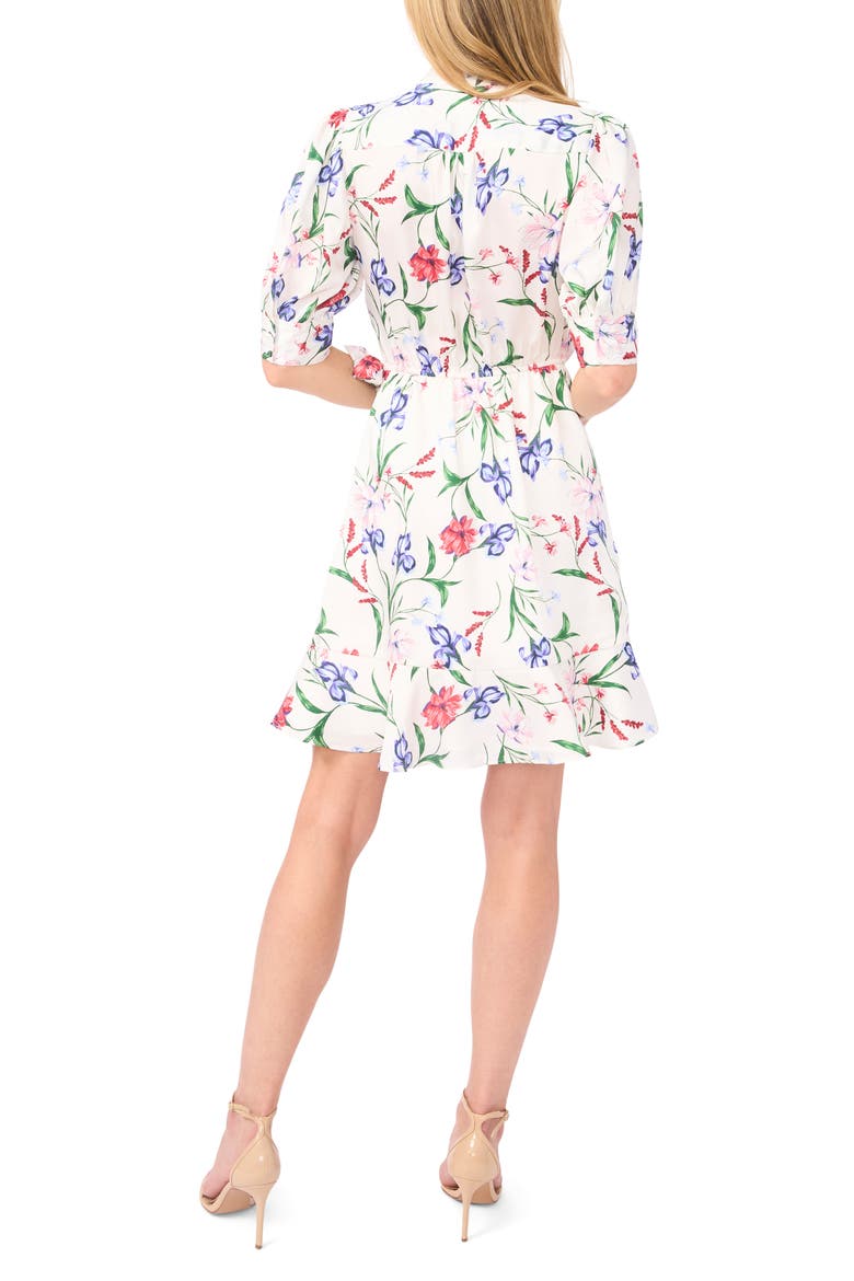 Floral Print Wrap Dress, Alternate, color, NEW IVORY