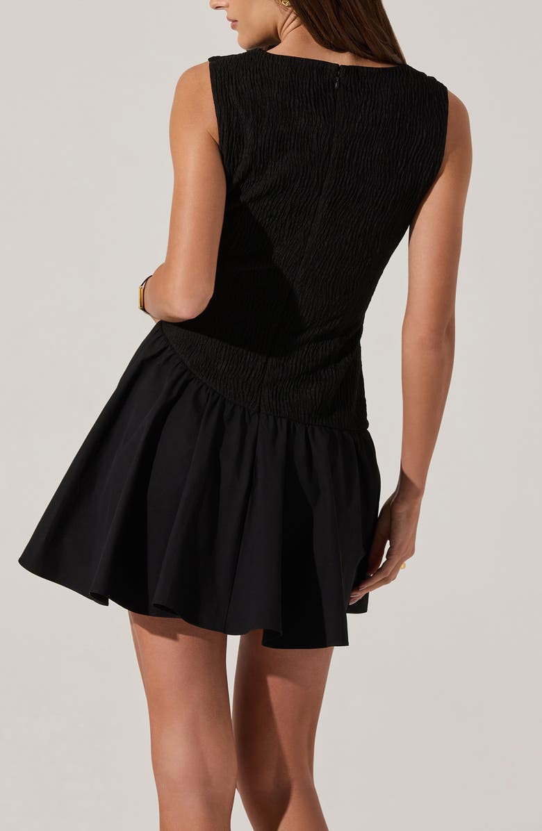 ASTR the Label Cowl Neck Mixed Media Minidress, Alternate, color, Black