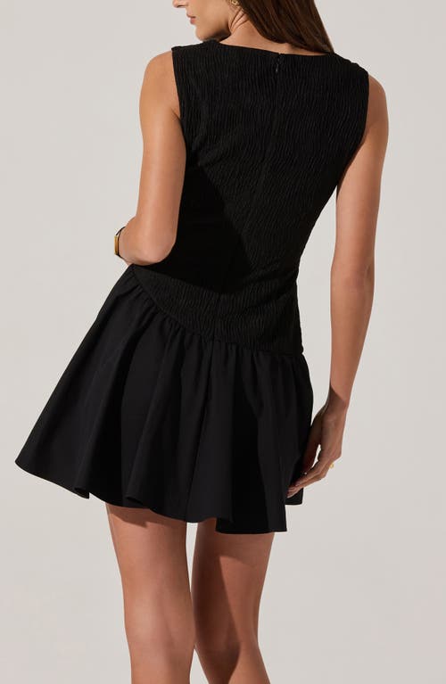 Astr The Label Cowl Neck Mixed Media Minidress In Black