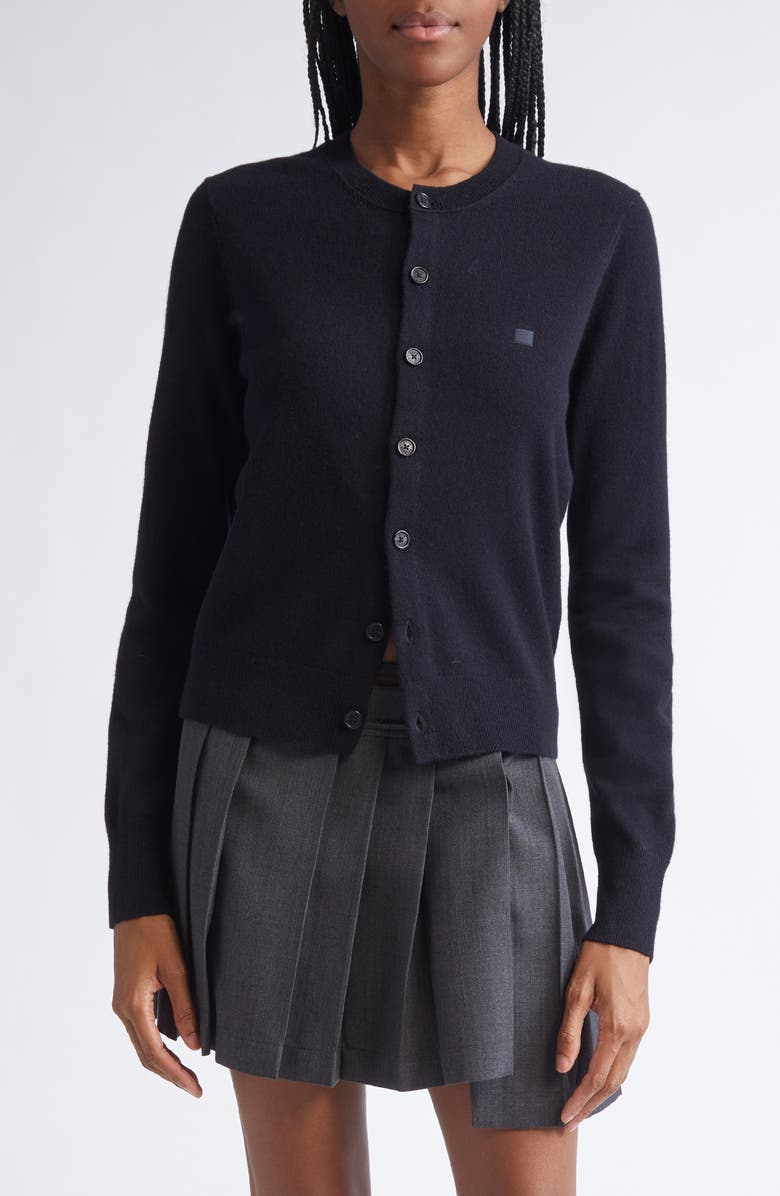 Acne Studios Keny Core Wool & Yak Hair Cardigan, Main, color, Black