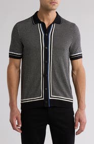 DENIM AND FLOWER Button Front Knit Shirt