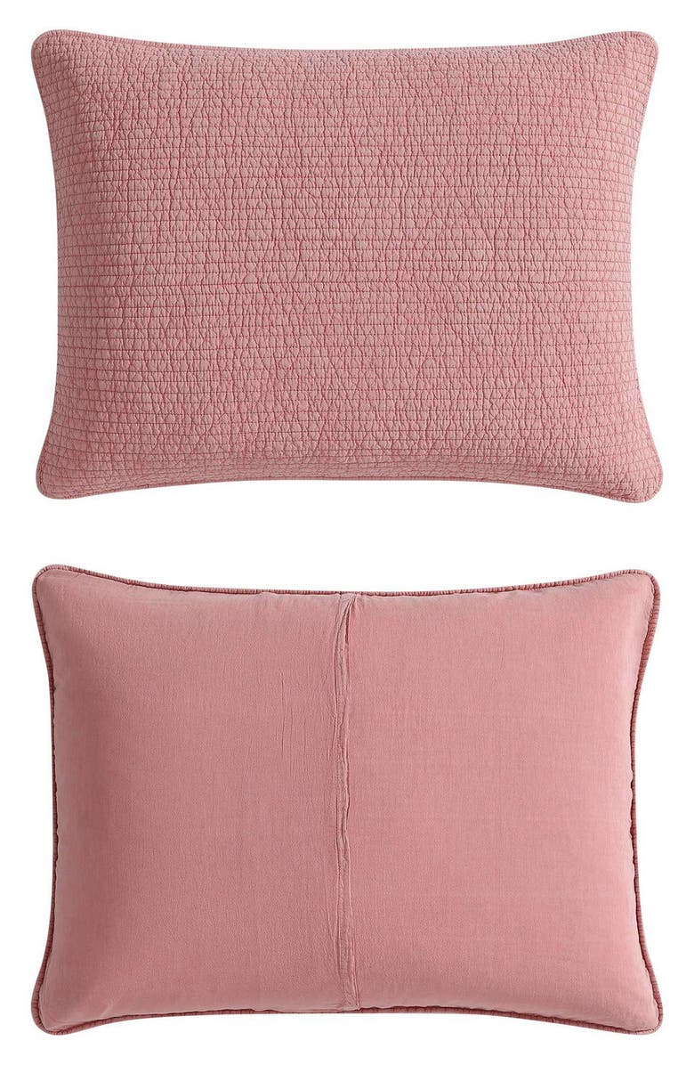 Nautica Seashore Stitch Cotton Quilt & Sham Set, Alternate, color, Light / Medium Pink