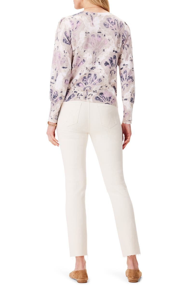 NIC+ZOE Falling Fans V-Neck Cotton Blend Sweater, Alternate, color, 