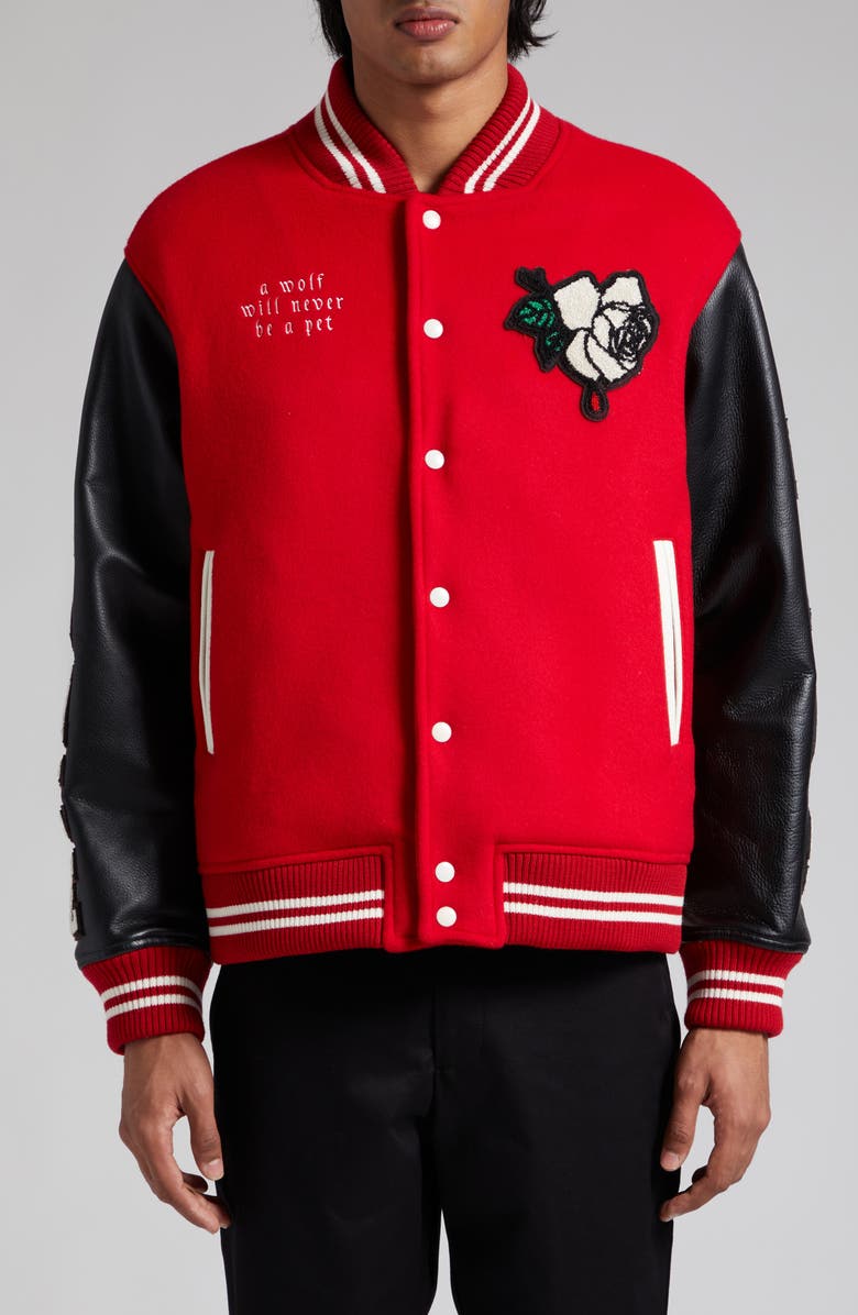 Undercover Balance Wool Blend Varsity Jacket, Main, color, 