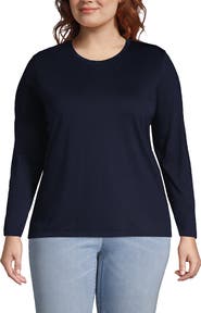 Lands' End Supima Cotton Long Sleeve Crewneck T-Shirt