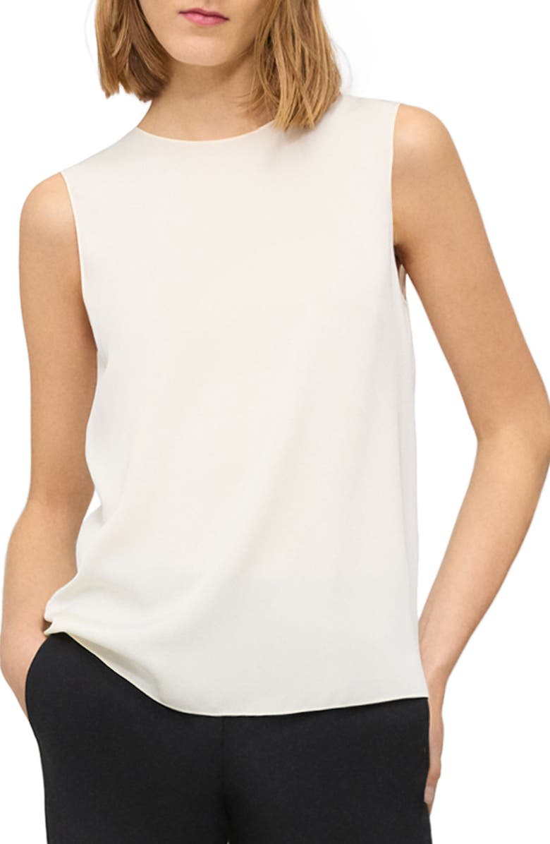 Theory Sleeveless Silk Blouse, Alternate, color, Ivory