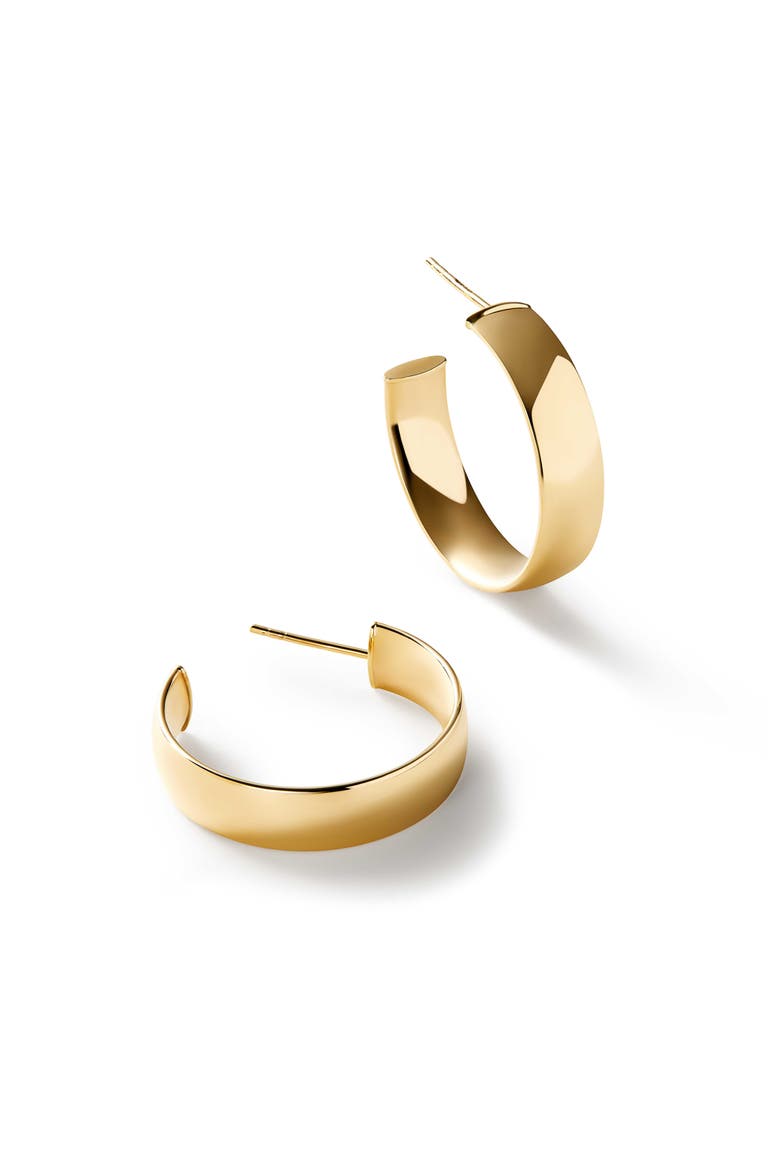 Gold Huggie Hoop Earrings - Gold Bold Hoops Medium, Main, color, Gold