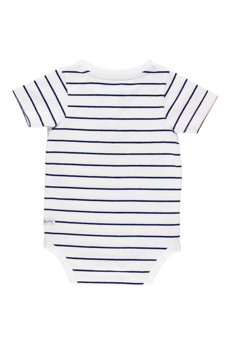 Stripe Henley Bodysuit, Alternate, color, WHITE/ BLUE