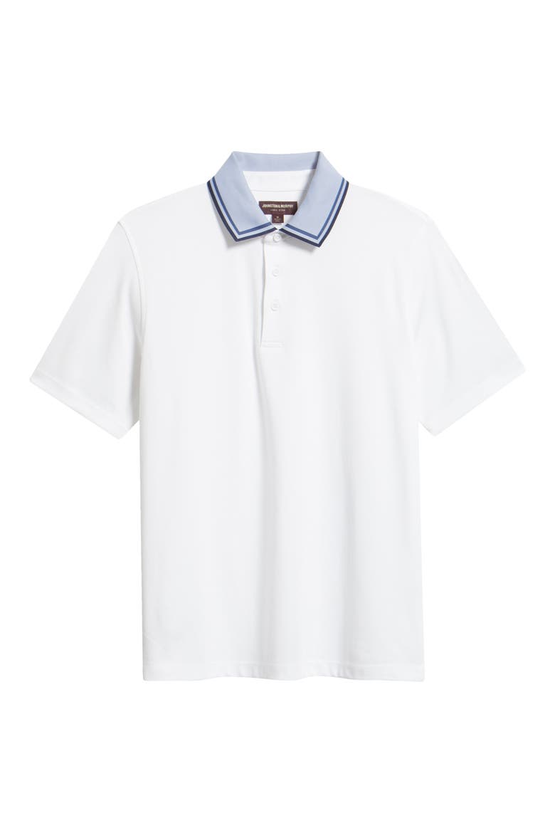 Tipped Contrast Collar Polo, Alternate, color, WHITE