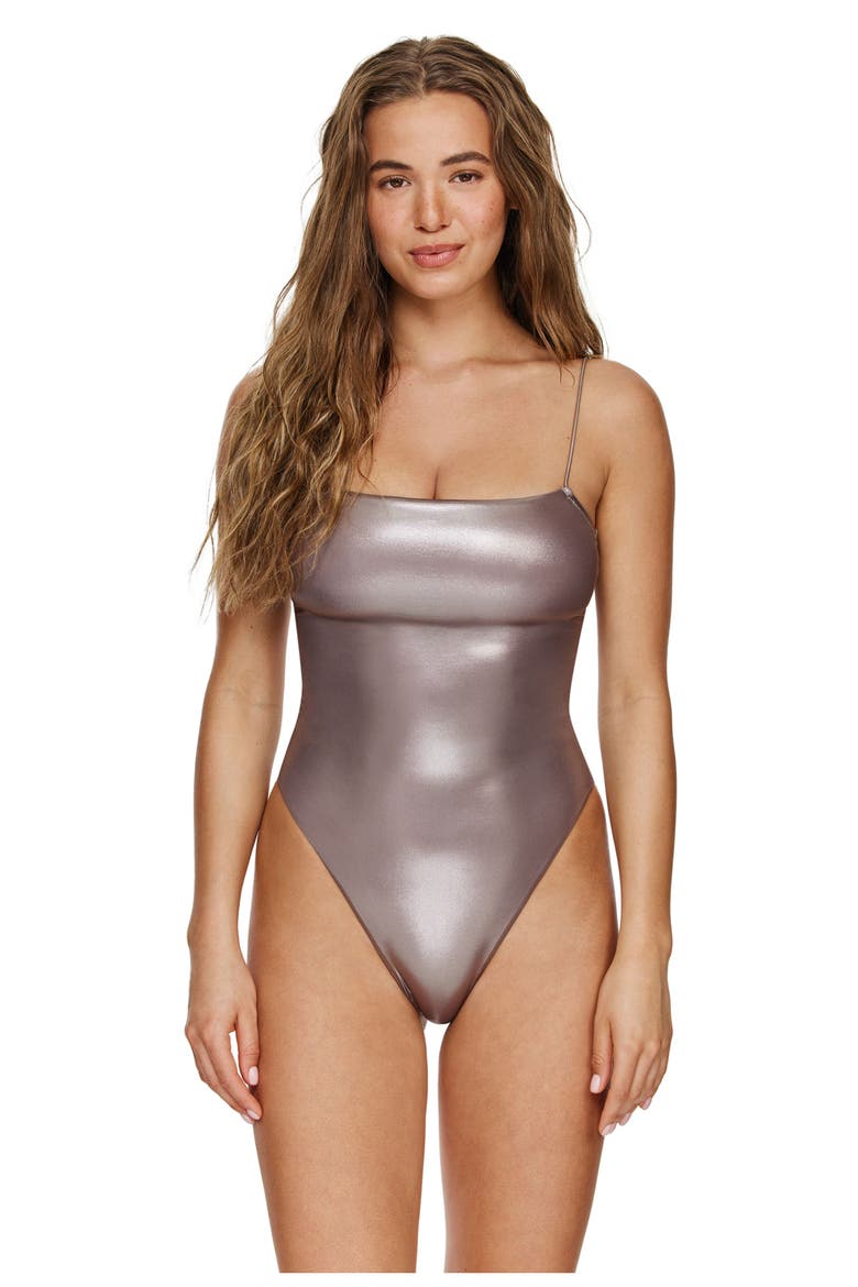 Shine Bright Scoop Neck One Piece, Main, color, Grey