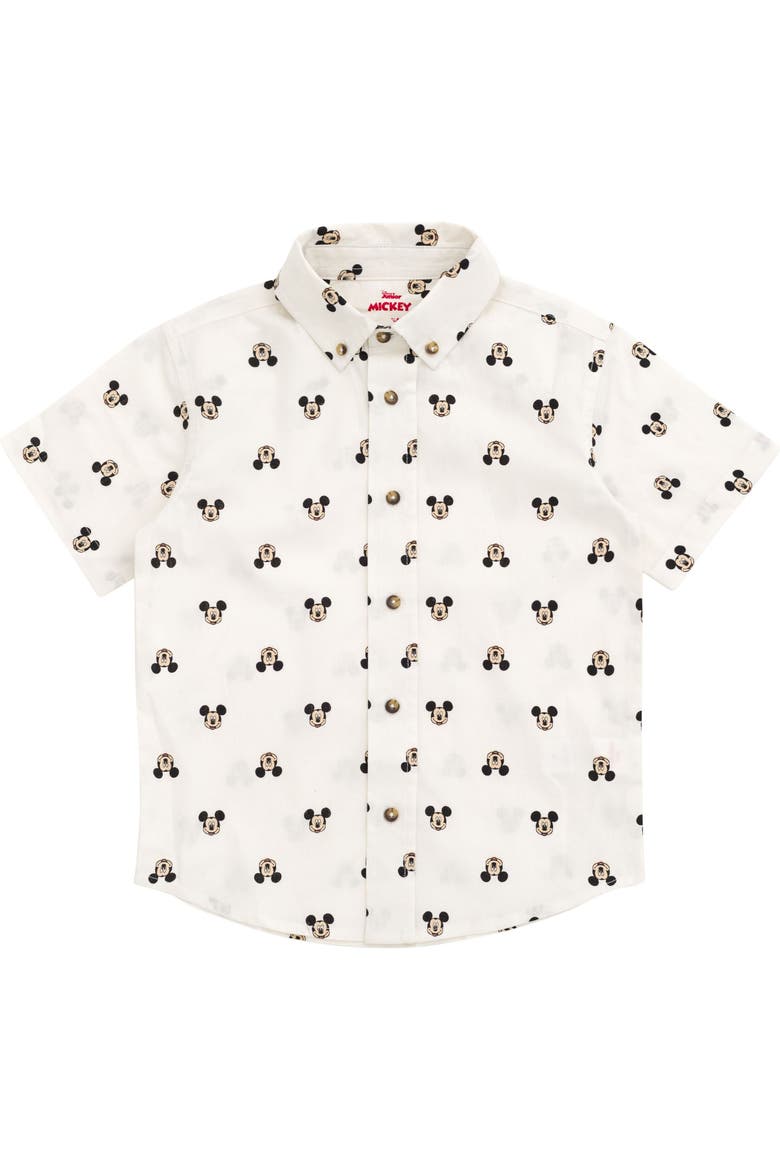 Mickey Mouse Wedding Button-Down Shirt and Pants Set, Alternate, color, Mickey Ivory Tan