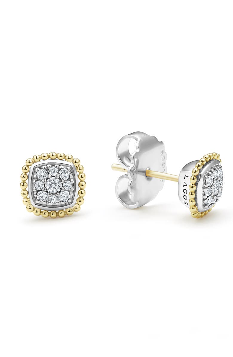 LAGOS Rittenhouse Pavé Diamond Stud Earrings, Alternate, color, Silver