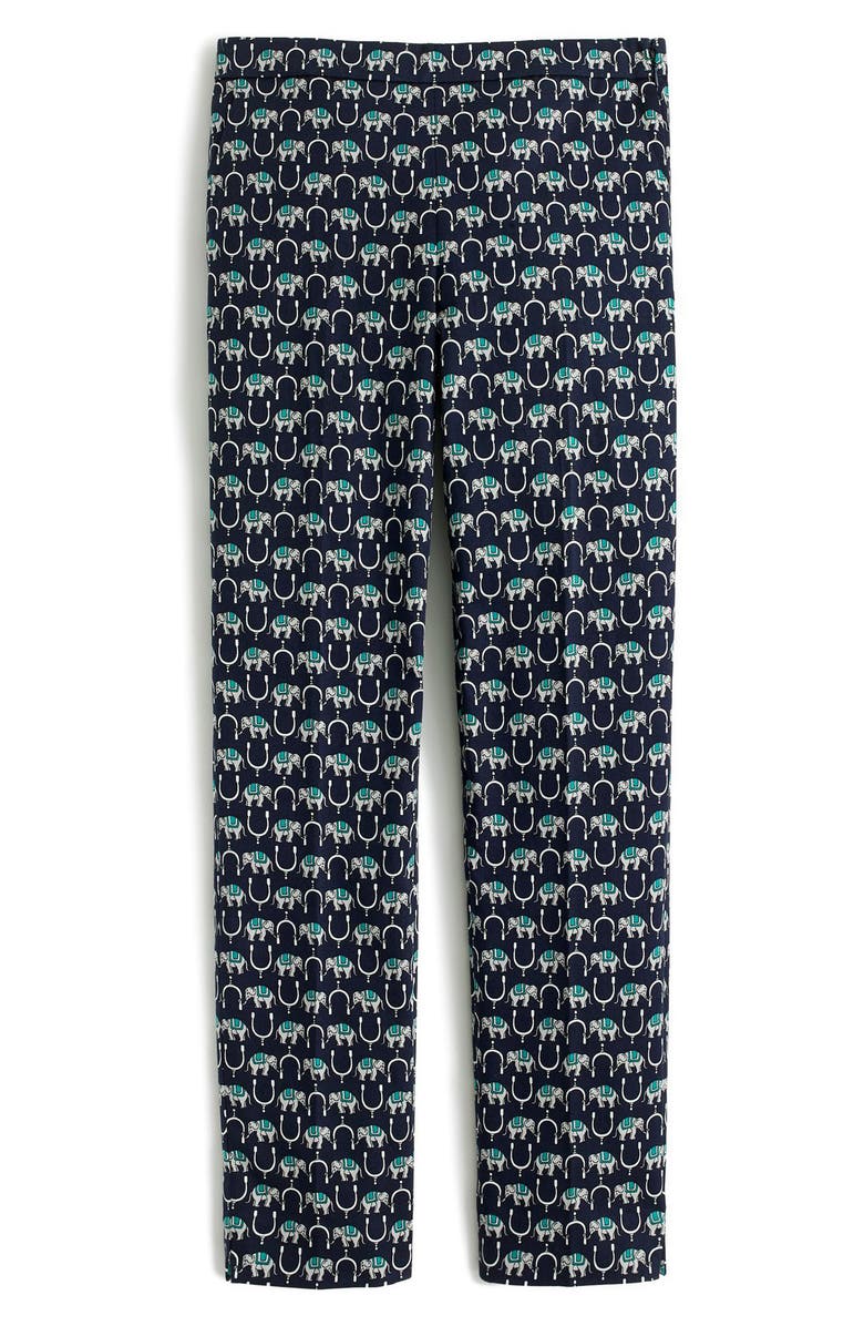 J.Crew Martie Elephant Print Slim Crop Pants, Alternate, color,
