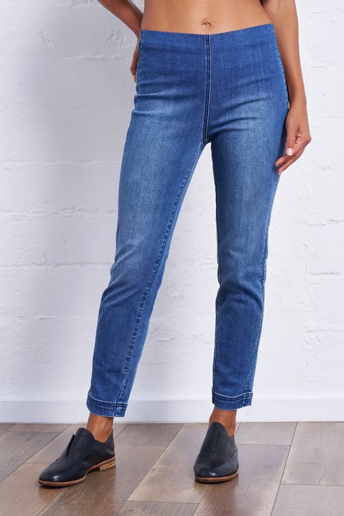Franne Golde Slim Stretch Pull-on Ankle Jean In Blue