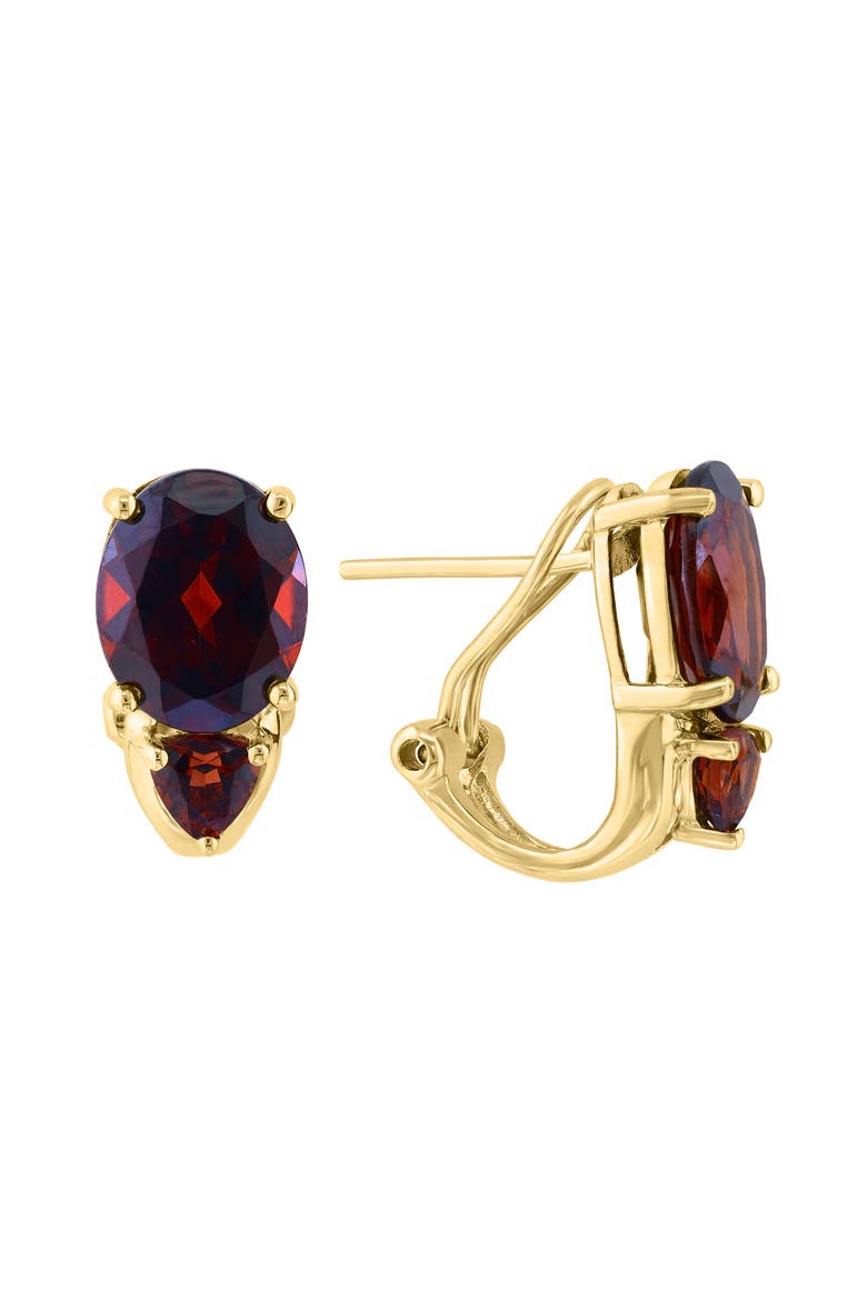 14K Yellow Gold Garnet Earrings, Alternate, color, 14K Gold