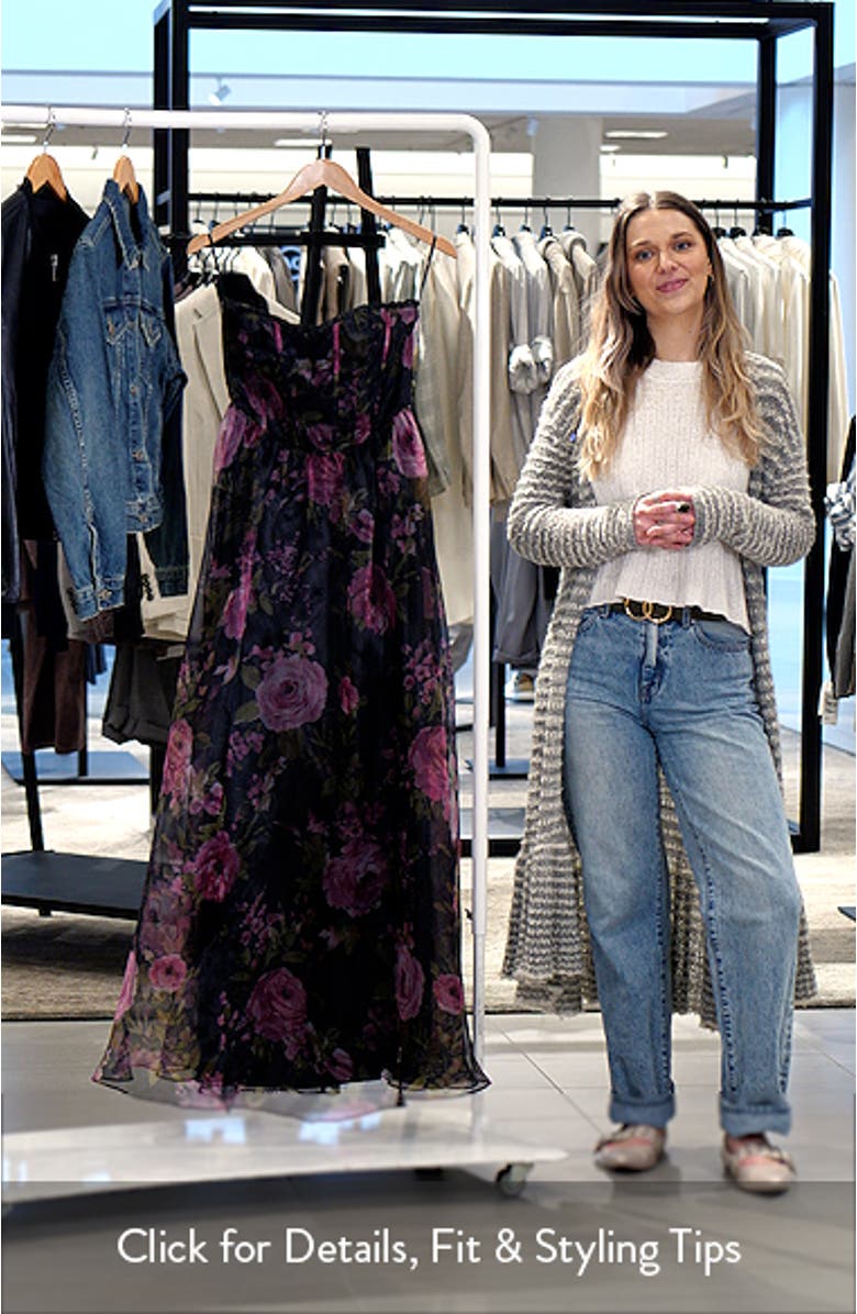 Hadley Floral Print Strapless Gown, sales video thumbnail