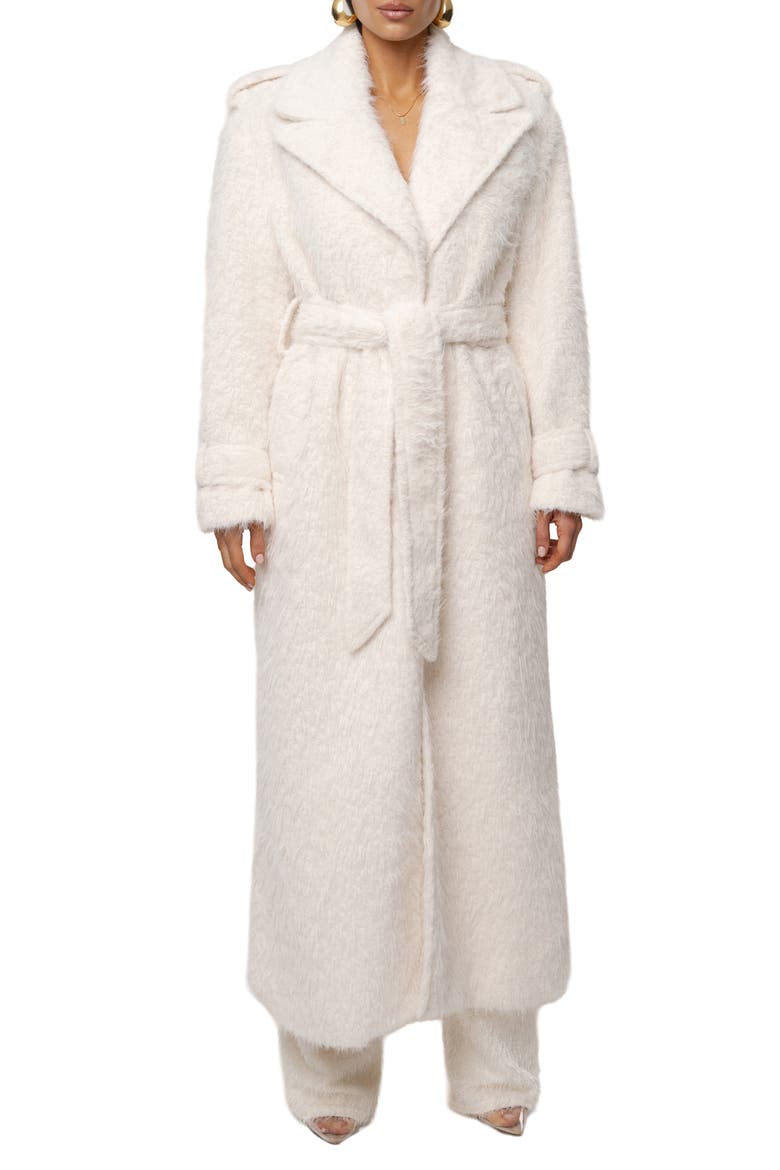 Warm Layers Faux Fur Coat, Main, color, IVORY