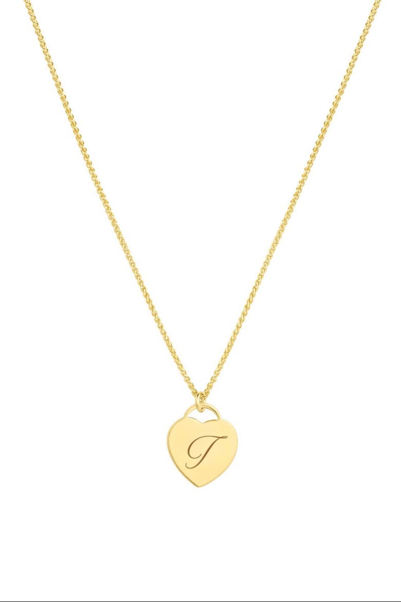 Alice Initial Heart Pendant Necklace, Main, color, GOLD / T