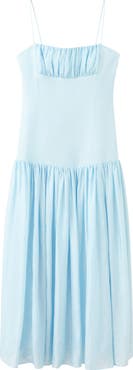 MANGO Ruched Sleeveless Maxi Dress