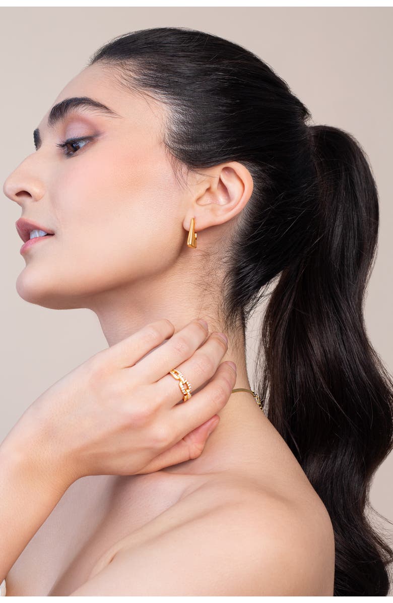 Zynnia Collective Studded Twist Chain Ring, Alternate, color, Gold