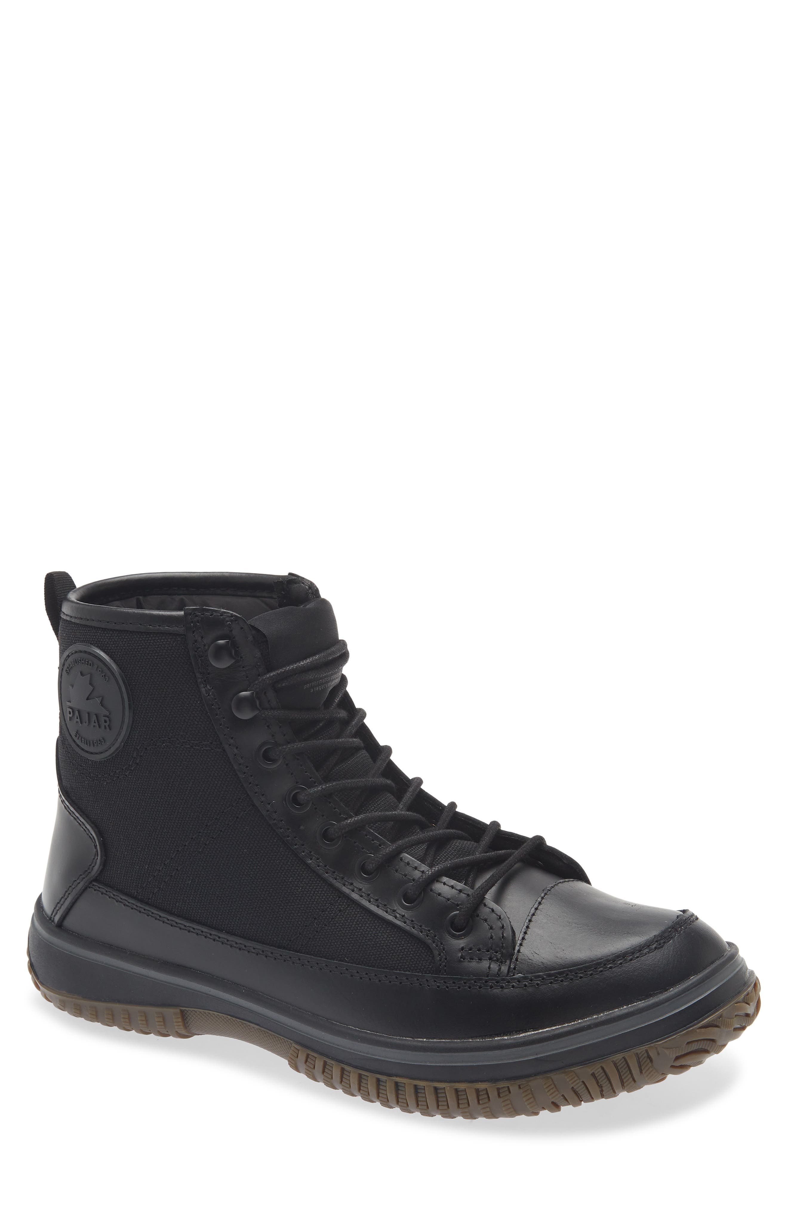Trev Leather Weather Boot, Main, color, BLACK