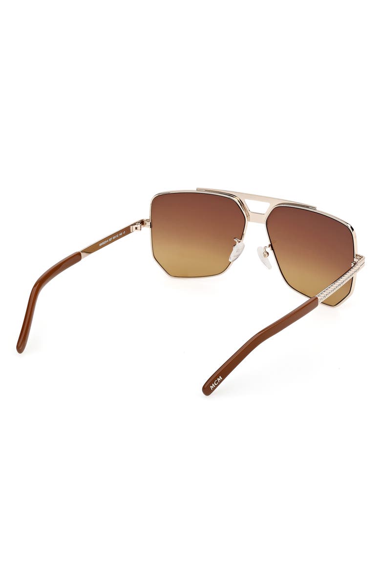 MCM 59mm Polarized Navigator Sunglasses, Alternate, color, Gold / Gradient Brown