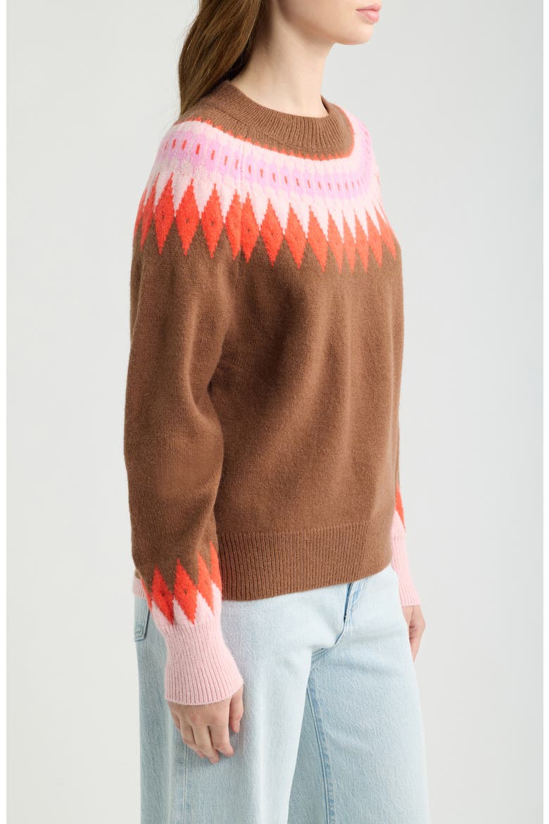 Rockets Fair Isle Sweater, Alternate, color, MULTICOLOR BROWN