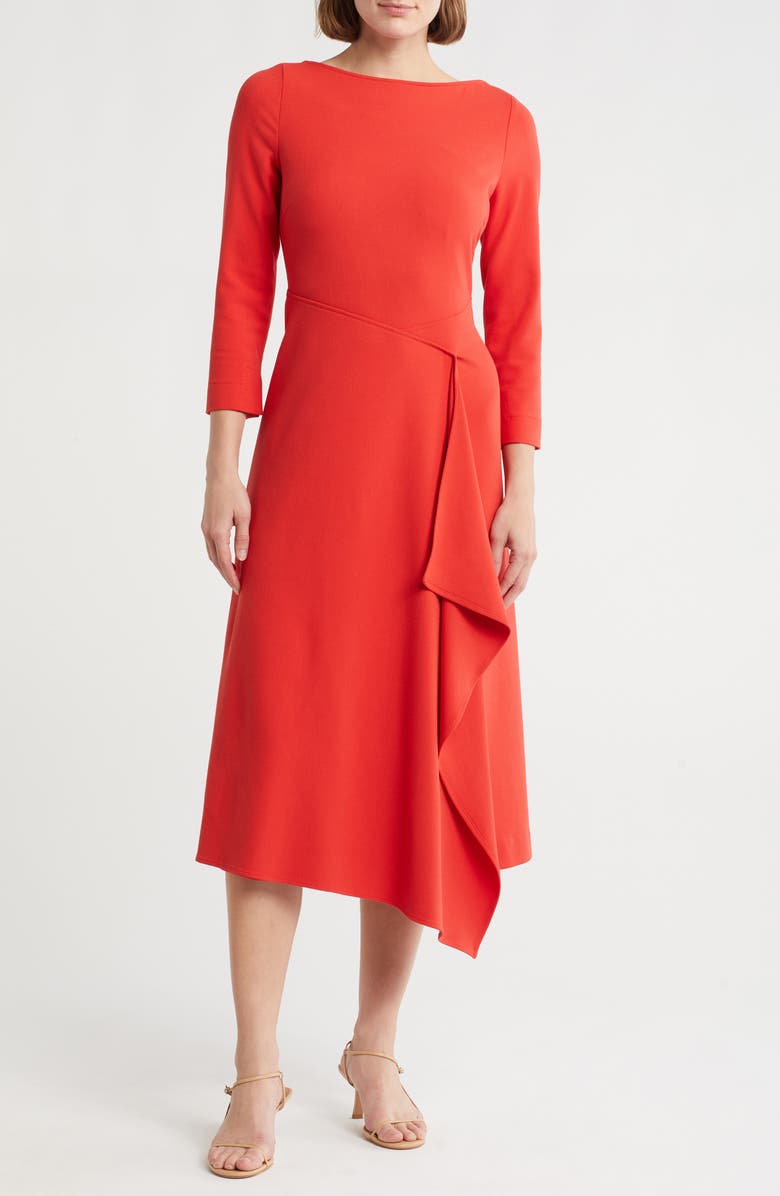 LK Bennett Lena Long Sleeve Dress, Main, color, Red-Aurora Red