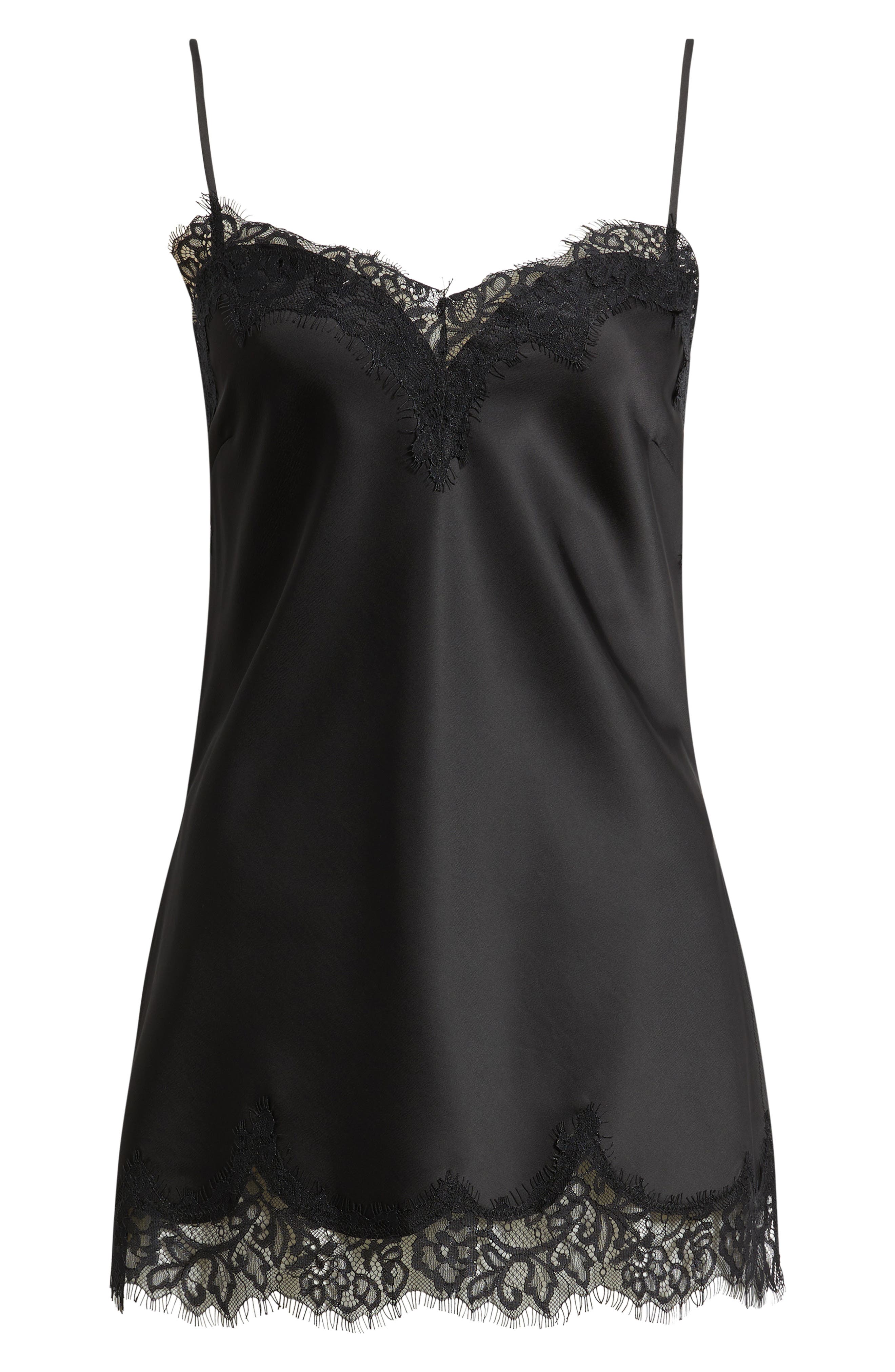 Open Edit Lace Trim Satin Camisole (Women) | Nordstrom