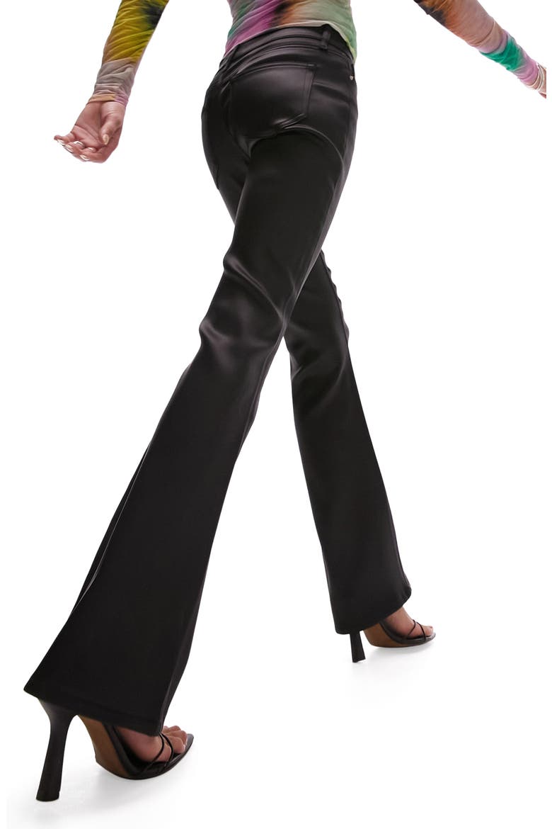 Coated Bootcut Jeans, Alternate, color, BLACK