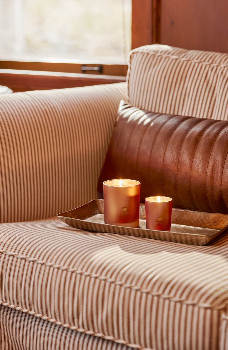 Thymes Pumpkin Laurel Frosted Glass Candle, Alternate, color, Copper