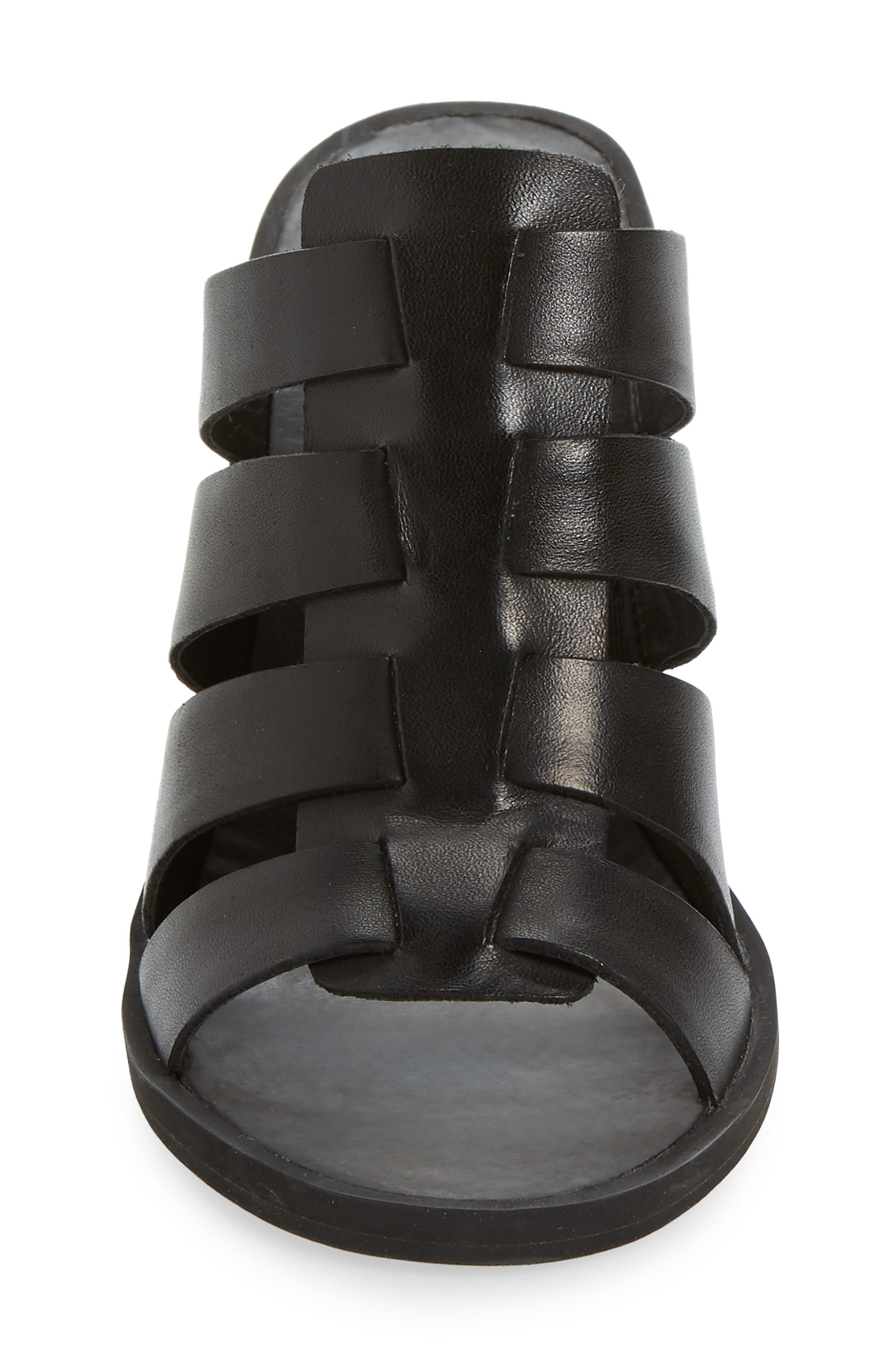 Aleeya Slide Sandal, Alternate, color, BLACK LEATHER