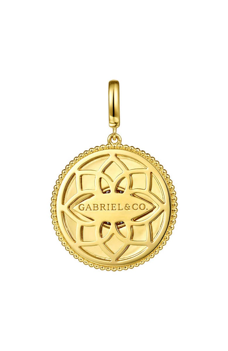 Gabriel & Co. Diamond & Sapphire Evil Eye Charm, Alternate, color, Gold