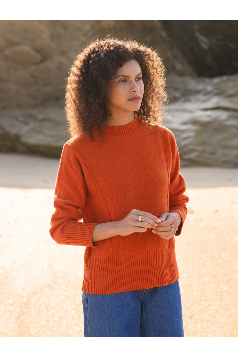 Exposed Seam Sweater, Alternate, color, BURNT ORANGE