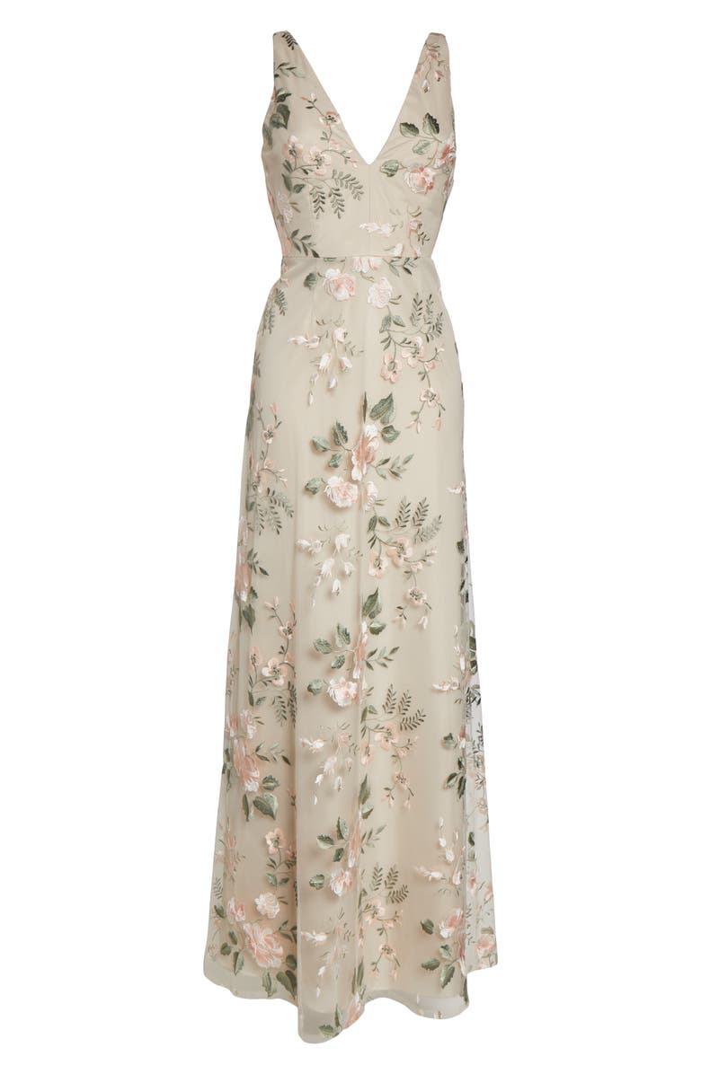 Jenny Yoo Tatum Floral Embroidered Tulle Evening Dress, Alternate, color,