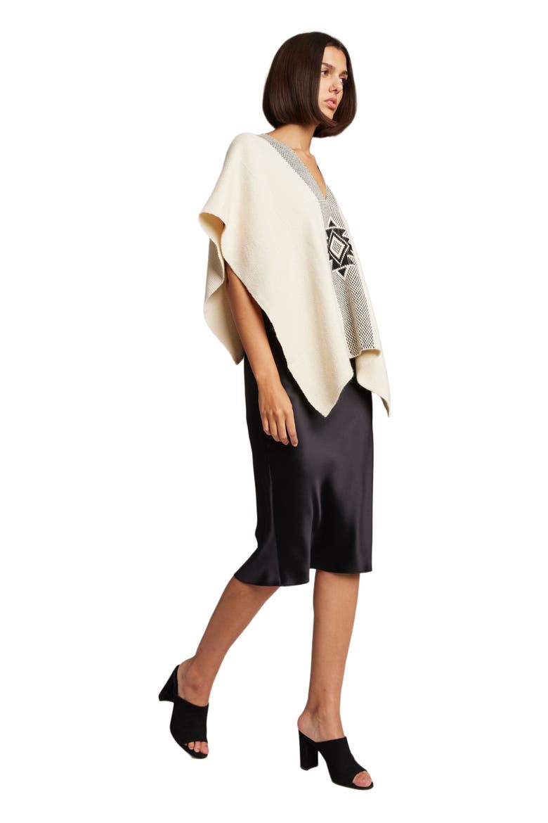 Manta Estrella in Textured Cotton, Alternate, color, Ivory/Black